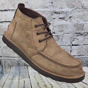 TOMS Chukka Ankle Boots Men's Size 10 Sable Brown Nubuck Leather Casual Shoes
